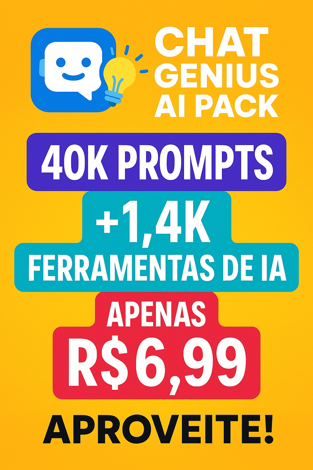 🚀 🔥 Chat Genius AI Pack: 40K Prompts + 1.4K Ferramentas de IA por Apenas R$6,99! 🔥